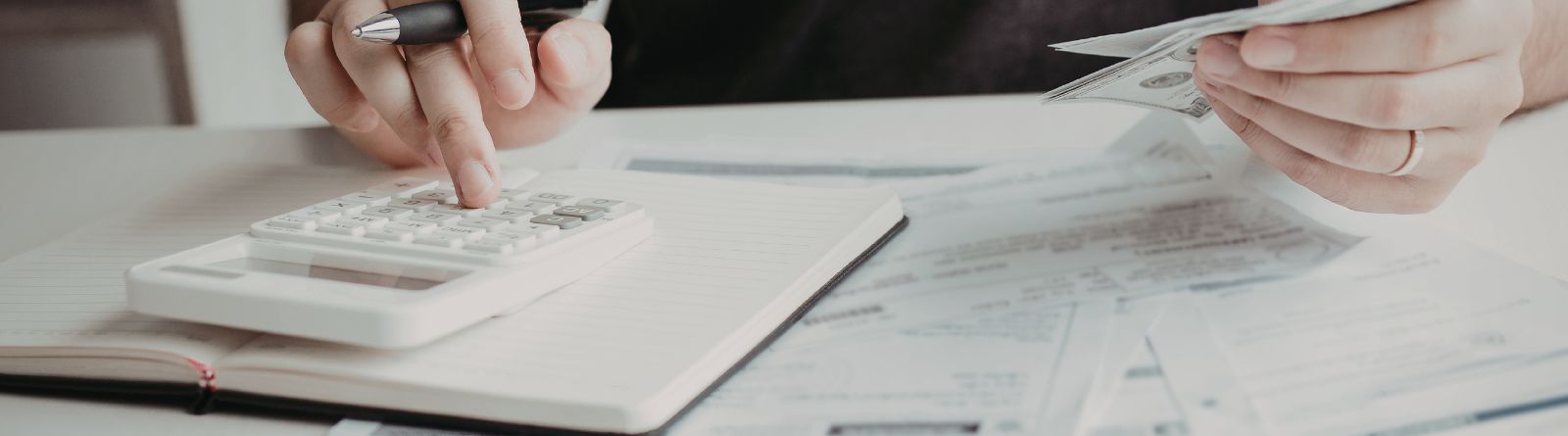 A woman preparing a budget